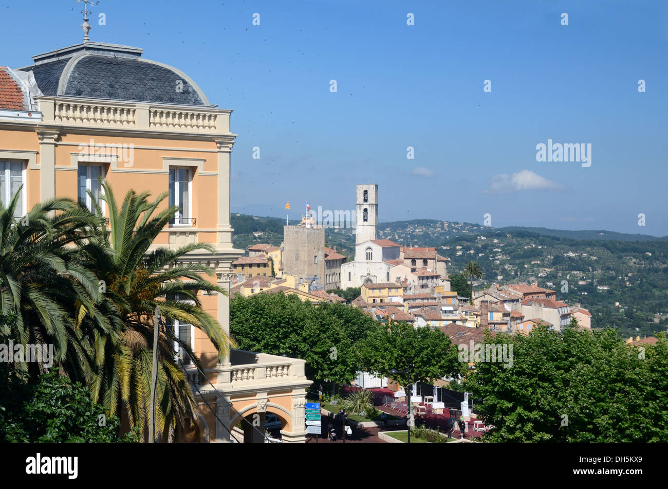 Casino & View over the Old Town or Historic District Grasse Alpes-Maritimes France Stock Photo