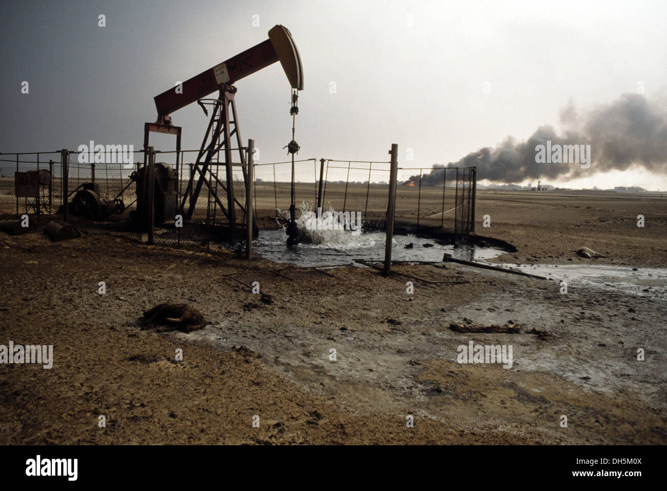 The aftermath of the 1991 Gulf War in Kuwait destroyed oil well and