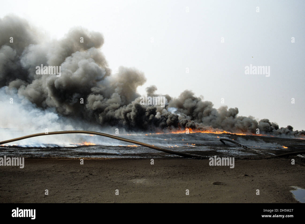 The aftermath of the 1991 Gulf War in Kuwait oil wells in fire in the