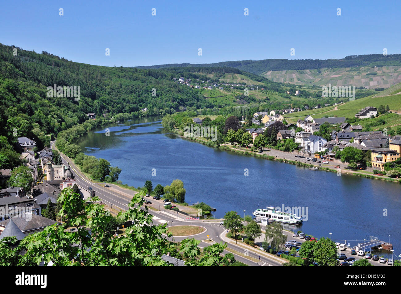 Traben-Trarbach, Moselle river, Bernkastel-Wittlich district, Rhineland-Palatinate, PublicGround Stock Photo