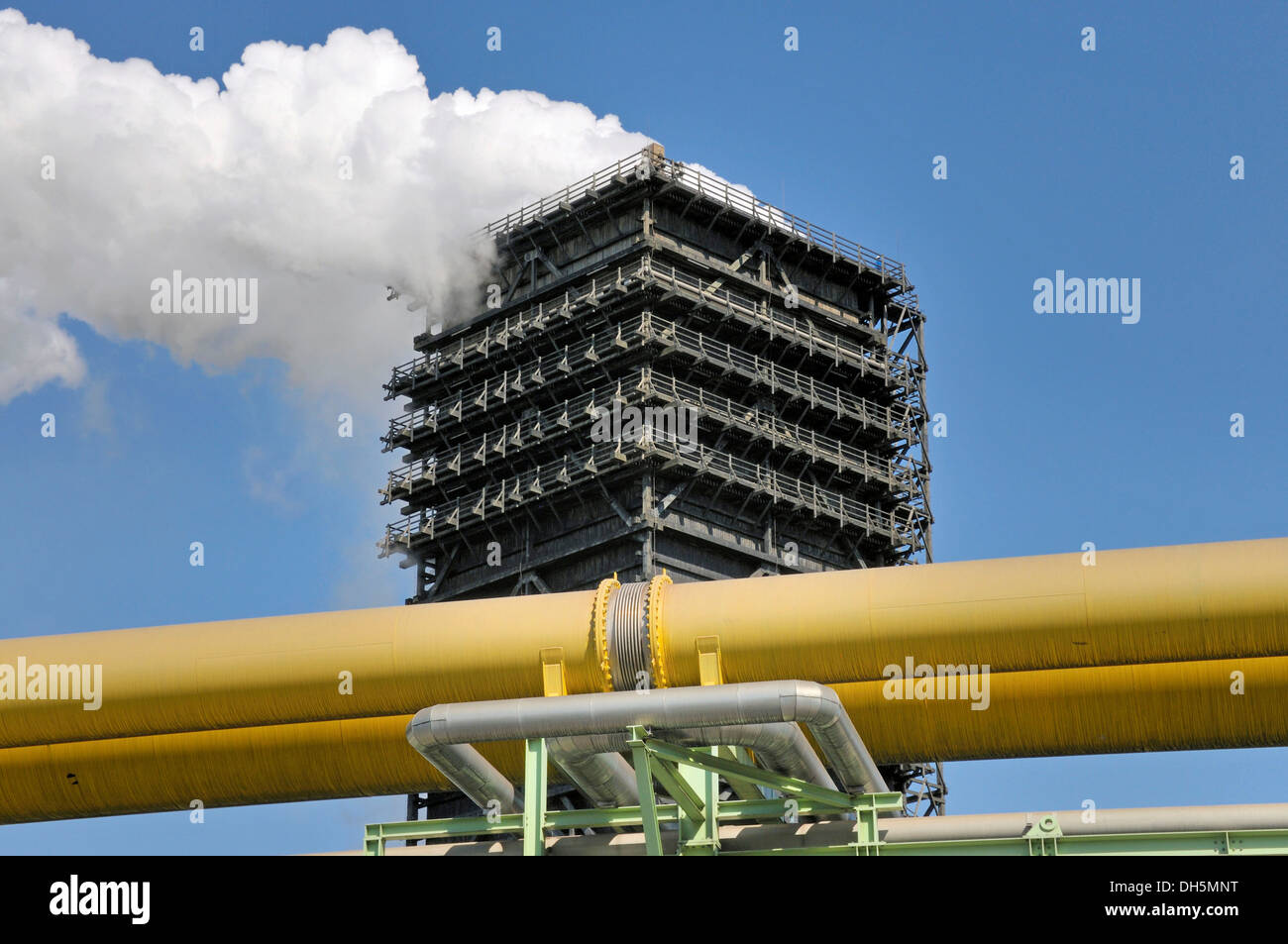 Southern wet quenching tower, Kokerei Schwelgern, coking plant, ThyssenKrupp Steel works in Hamborn, Duisburg Stock Photo