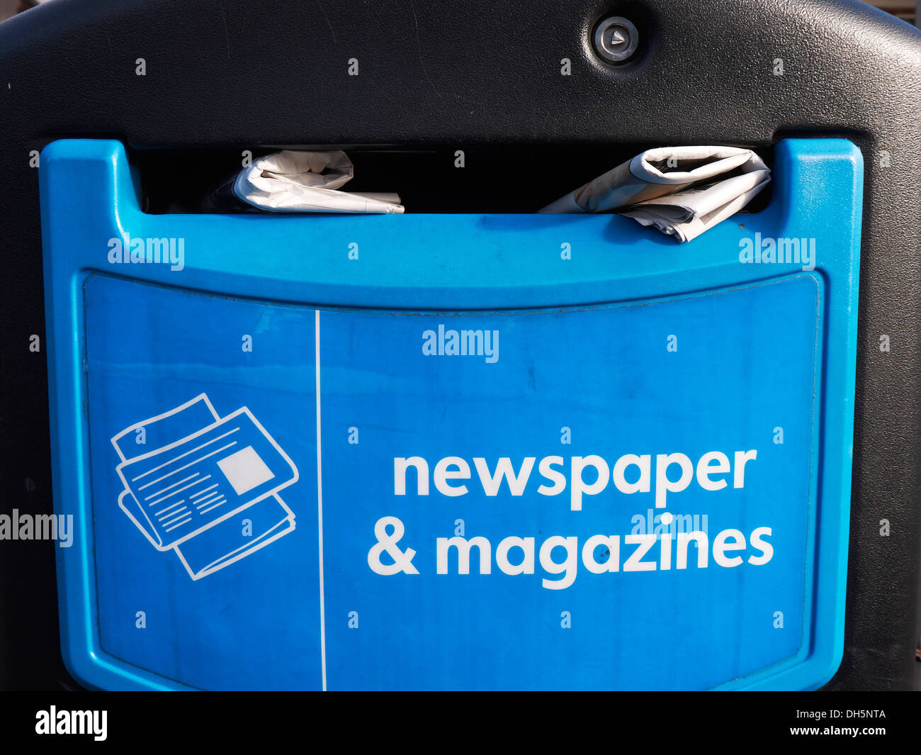 Newspaper and magazine recycling container Stock Photo