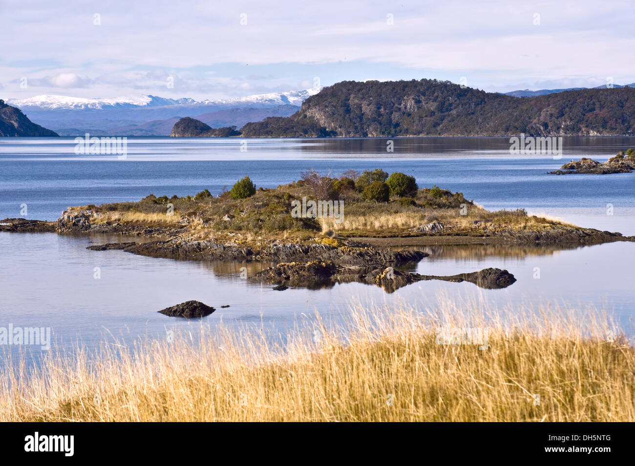 End of the Fireland, Tierra del Fuego. Lapataia Bay in Tierra del Fuego, Argentina Stock Photo