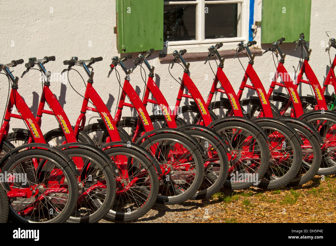 A row of downhill scooters, Oytal valley near Oberstdorf, Allgaeu Stock ...