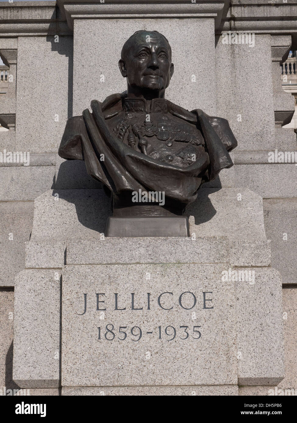 Bust of Admiral Jellicoe in Trafalgar square London Stock Photo