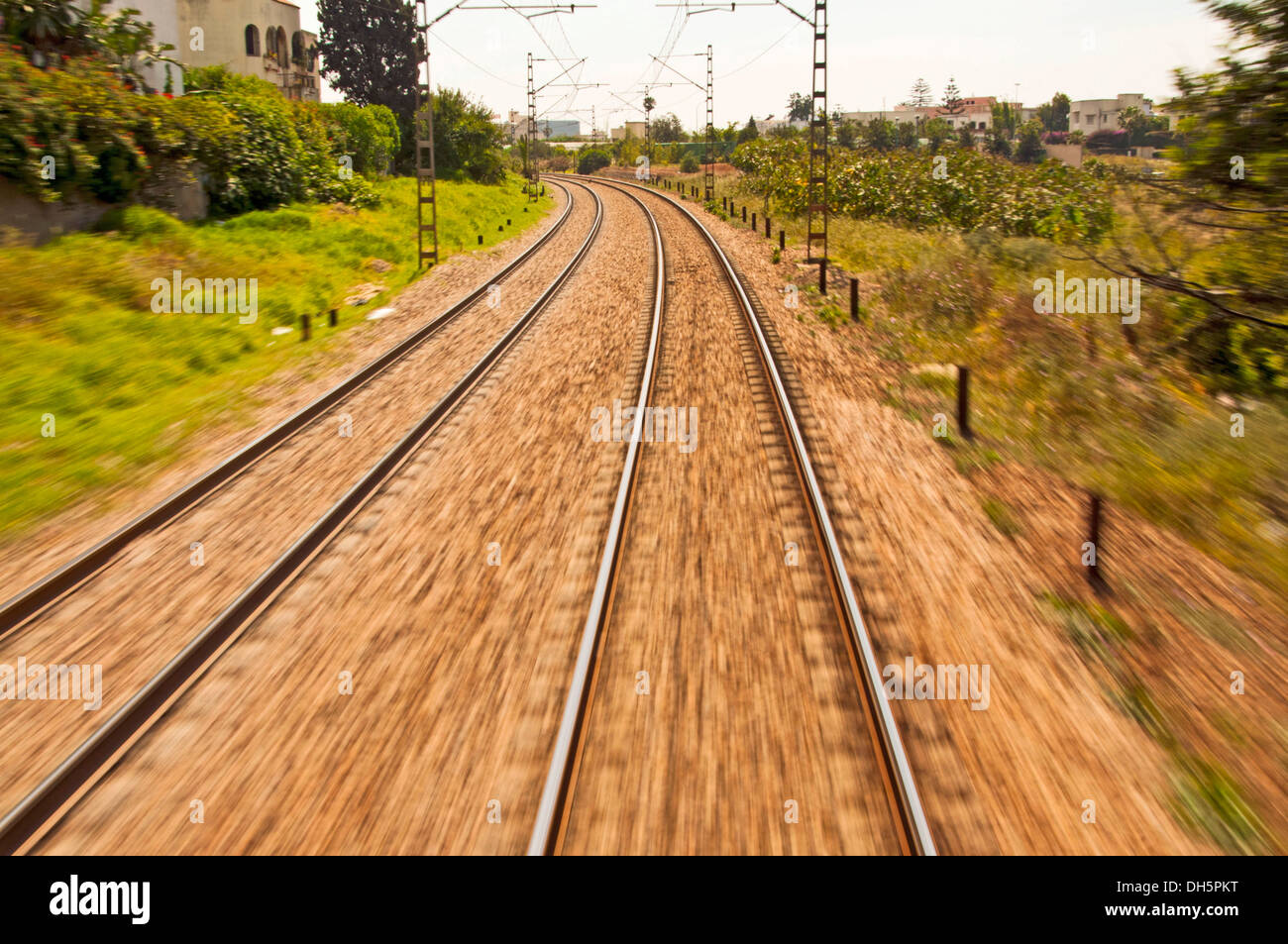 Railroad of the State Railways, Office National des Chemins de Fer, ONCF, bei Rabat, RabatSalé Railroad of the State Railways, Office National des Chemins de Fer, ONCF, bei Rabat, RabatSalé