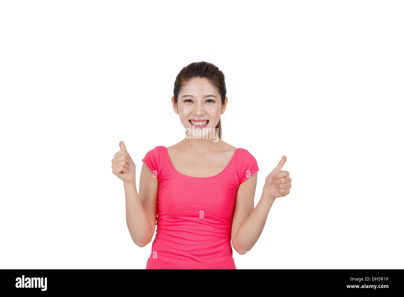 Portrait young woman thumbs up hi-res stock photography and images - Alamy