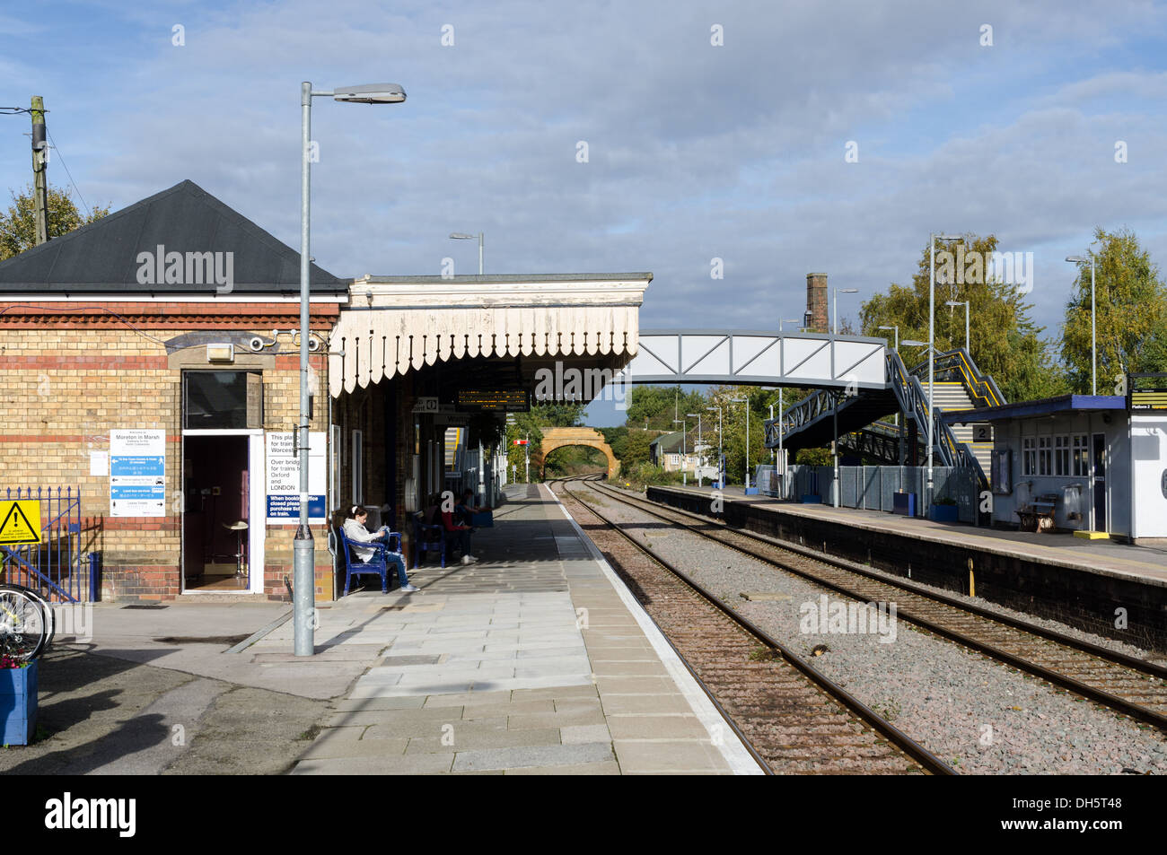 The platform at Moreton in Marsh railway station in the Cotswolds Stock