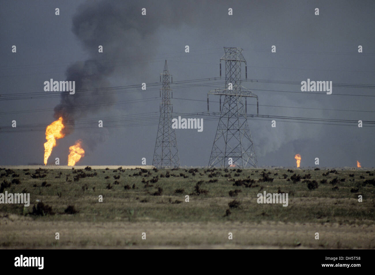 The aftermath of the 1991 Gulf War in Kuwait oil wells in fire in the