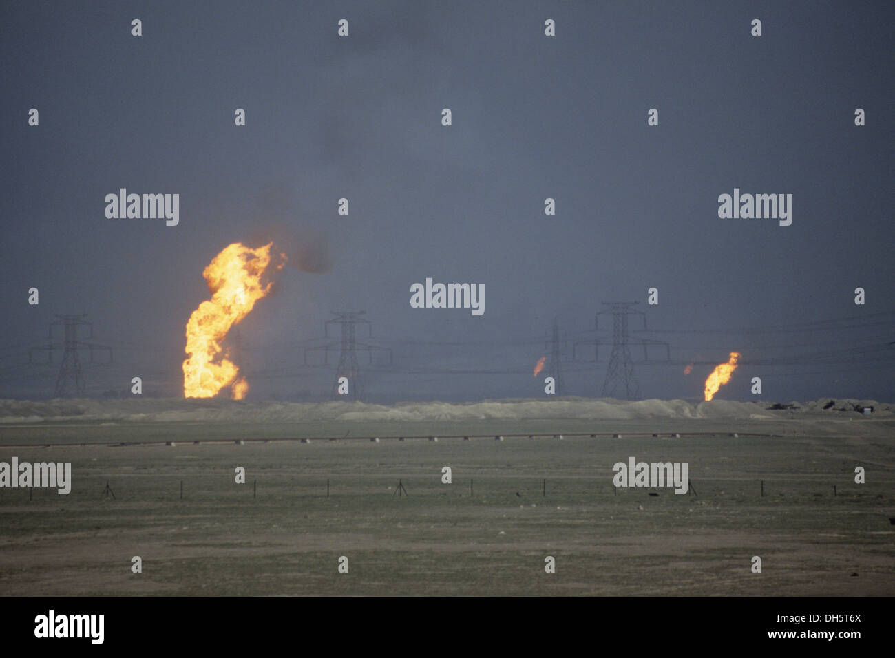 The aftermath of the 1991 Gulf War in Kuwait oil wells in fire in the