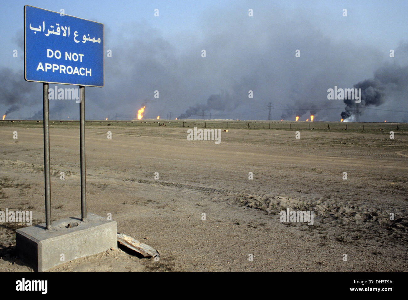 The aftermath of the 1991 Gulf War in Kuwait oil wells in fire in the