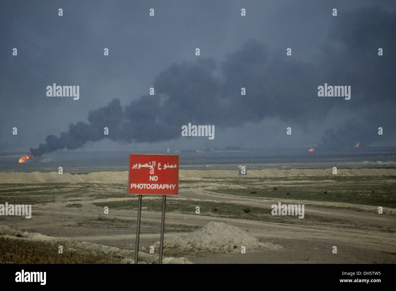 The aftermath of the 1991 Gulf War in Kuwait oil wells in fire in the