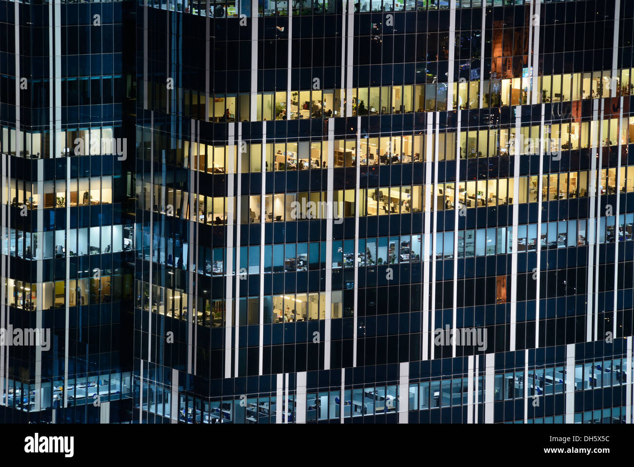 office windows at night Stock Photo