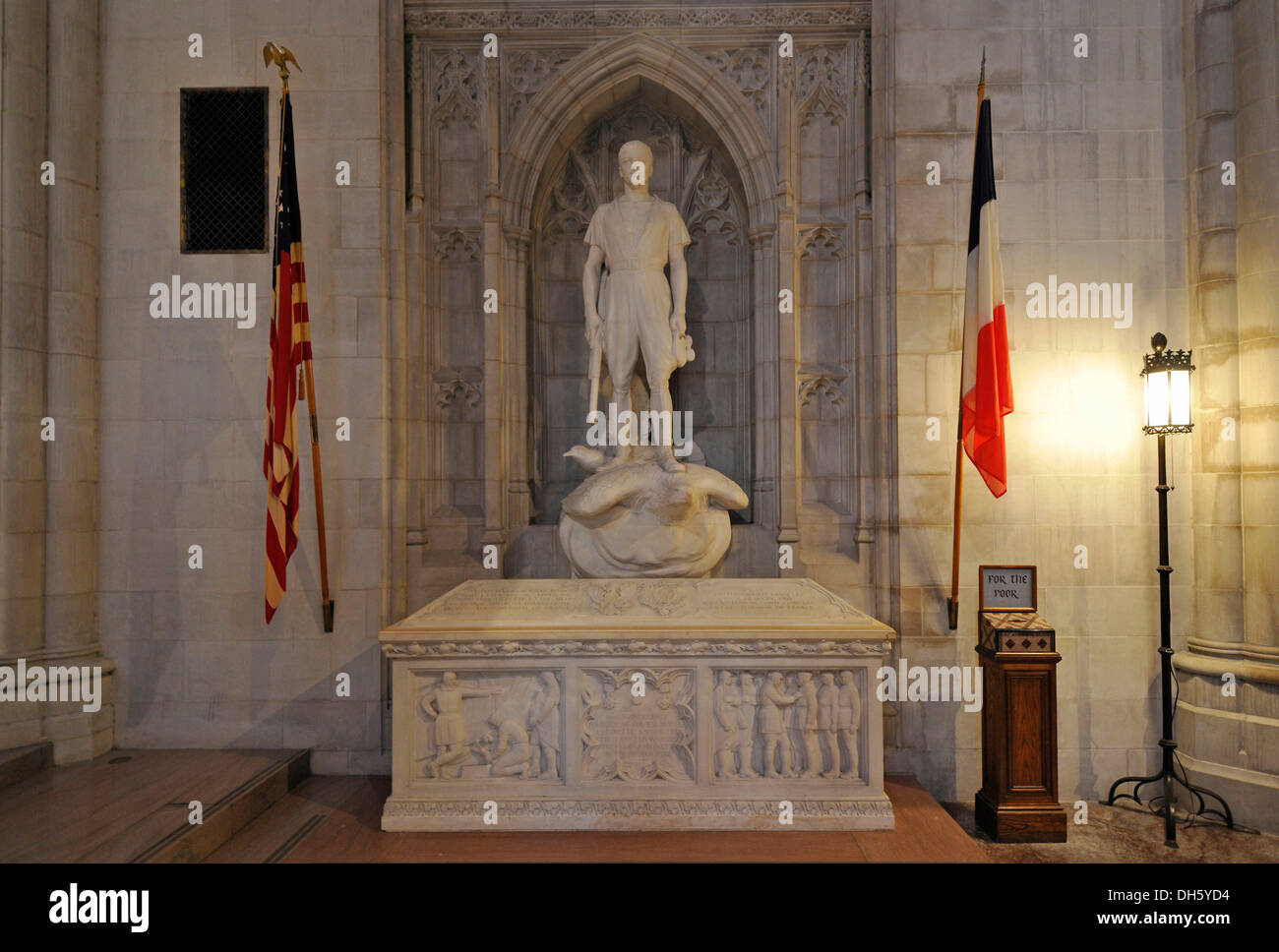 Statue of Marshal Foch, France, Washington National Cathedral or Cathedral Church of Saint Peter and Saint Paul in the diocese Stock Photo