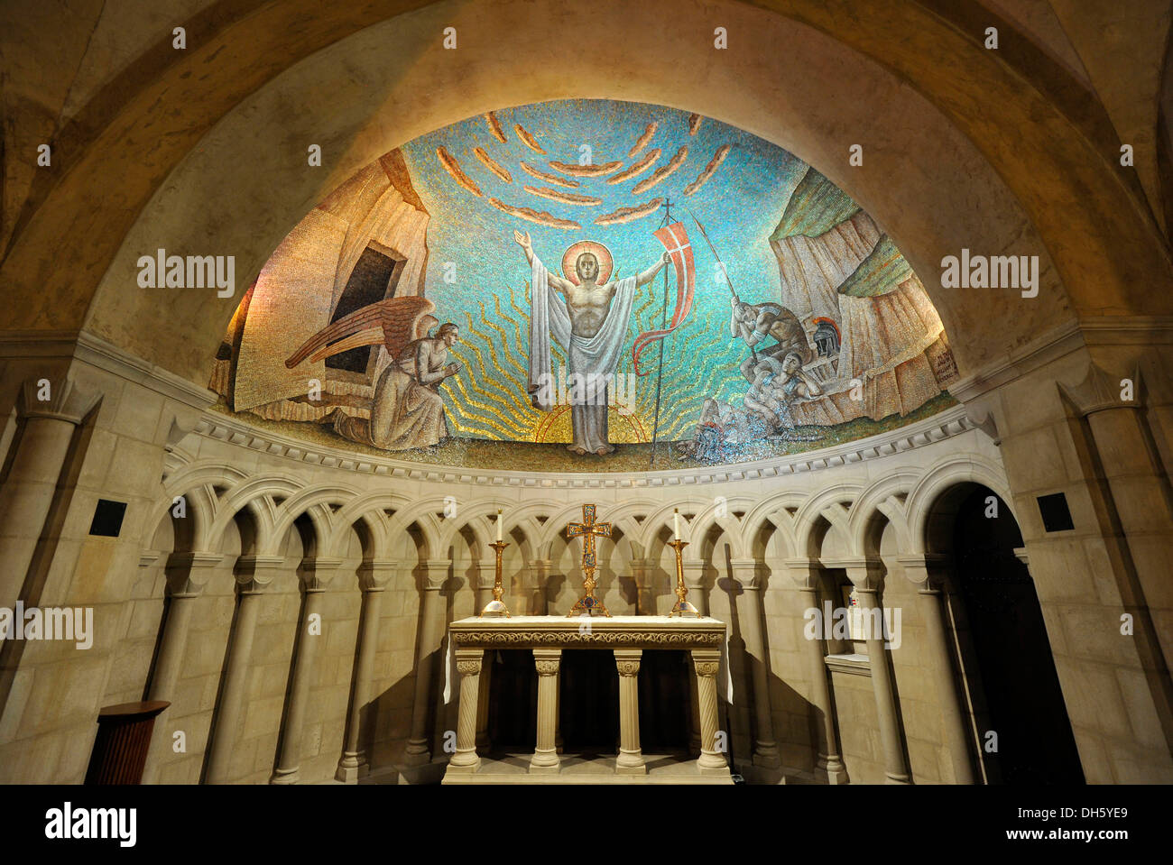 Resurrection Chapel, center for prayer and pilgrimage, crypt, Washington National Cathedral or Cathedral Church of Saint Peter Stock Photo
