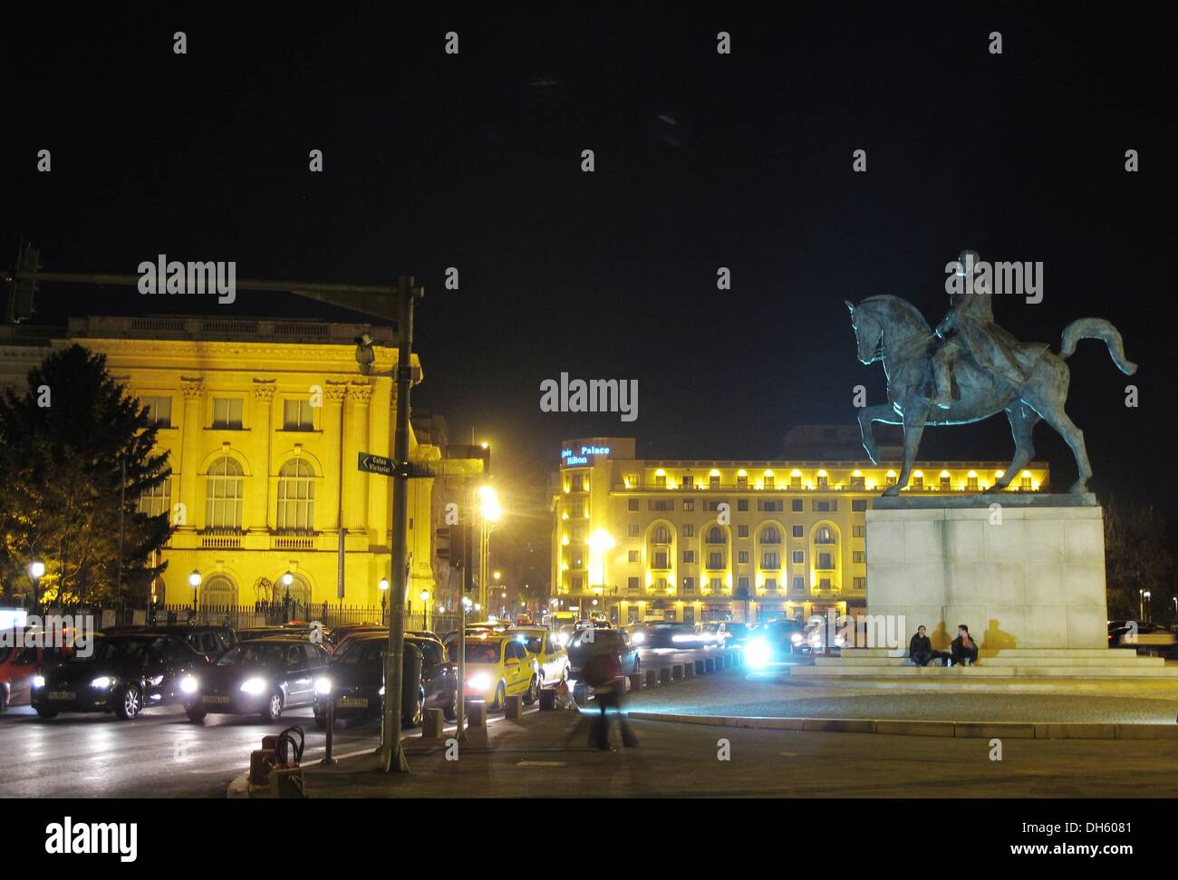 The equestrian statue of King Carol I. of Romania in Bucharest, Romania ...