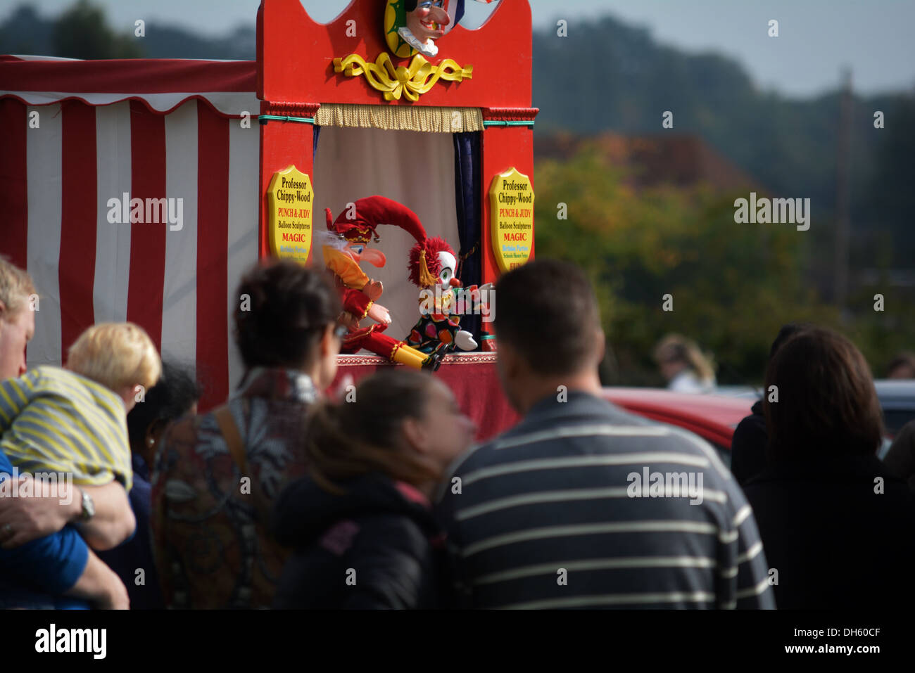 Punch and Judy puppet show in English Summer Stock Photo