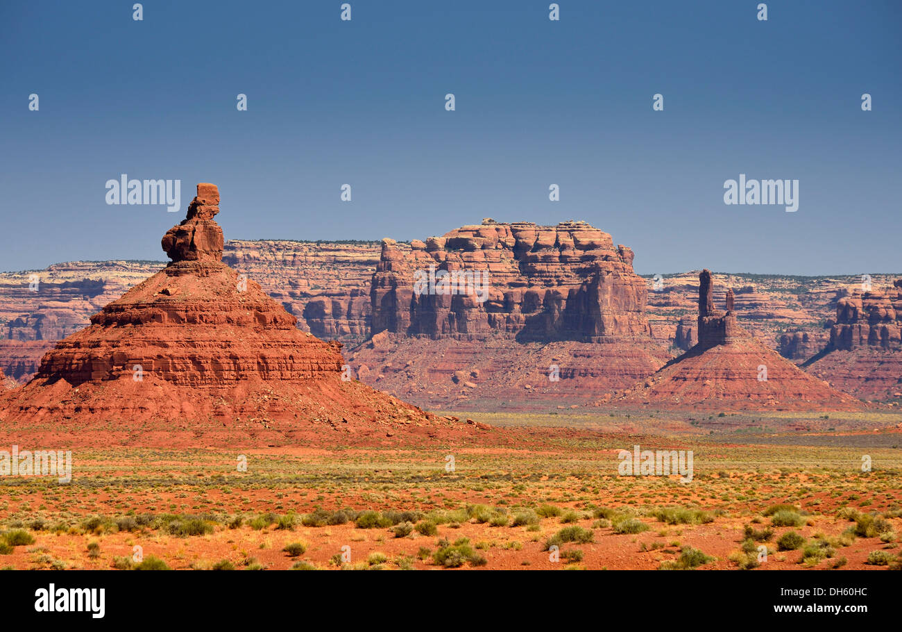 Rooster Butte, Valley of the Gods, San Juan County, Utah, United States of America, USA Stock 