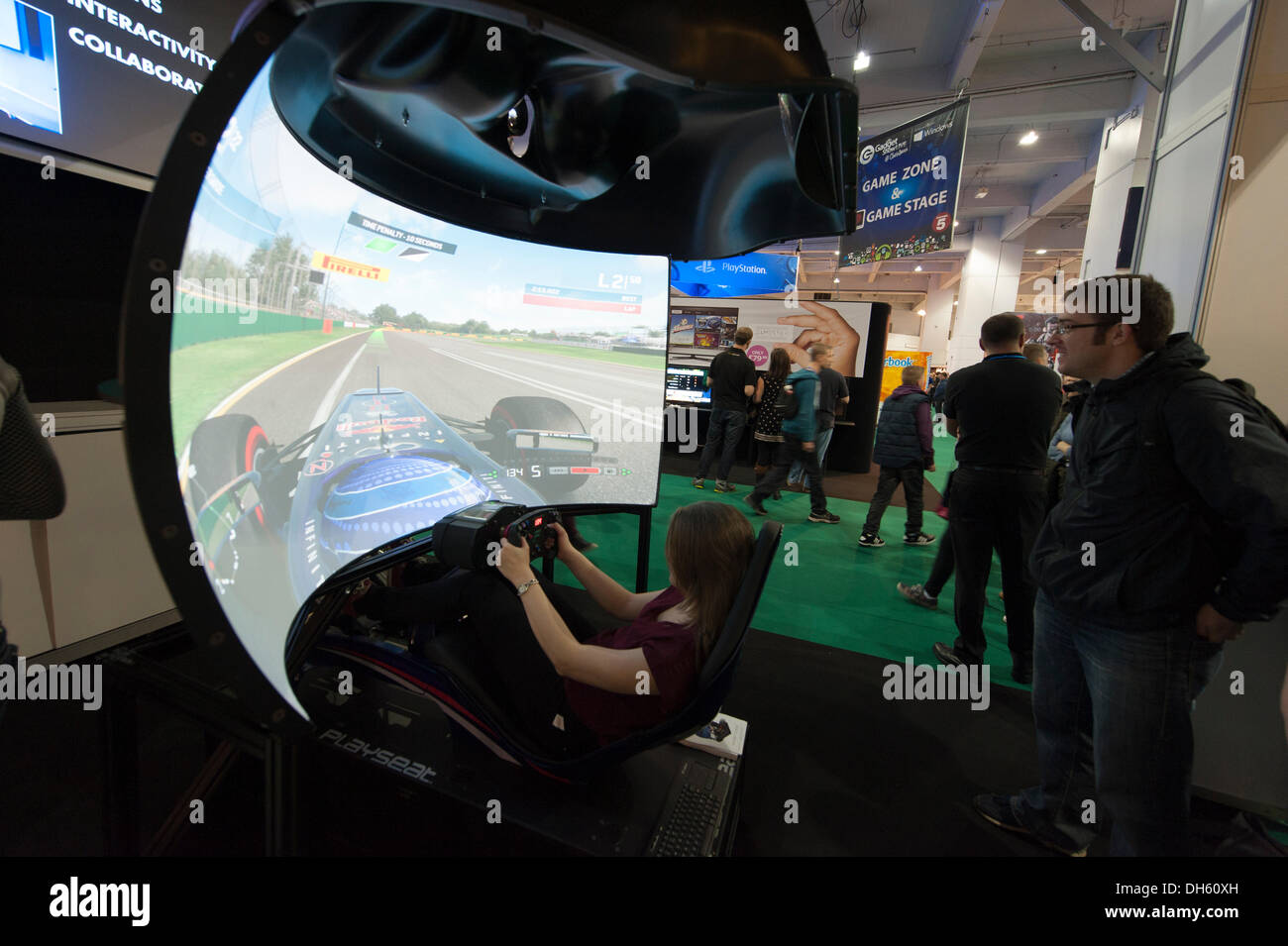 Driving simulator with video screen at Citroen stand at the Frankfurt Motor  Show 2009 Stock Photo - Alamy