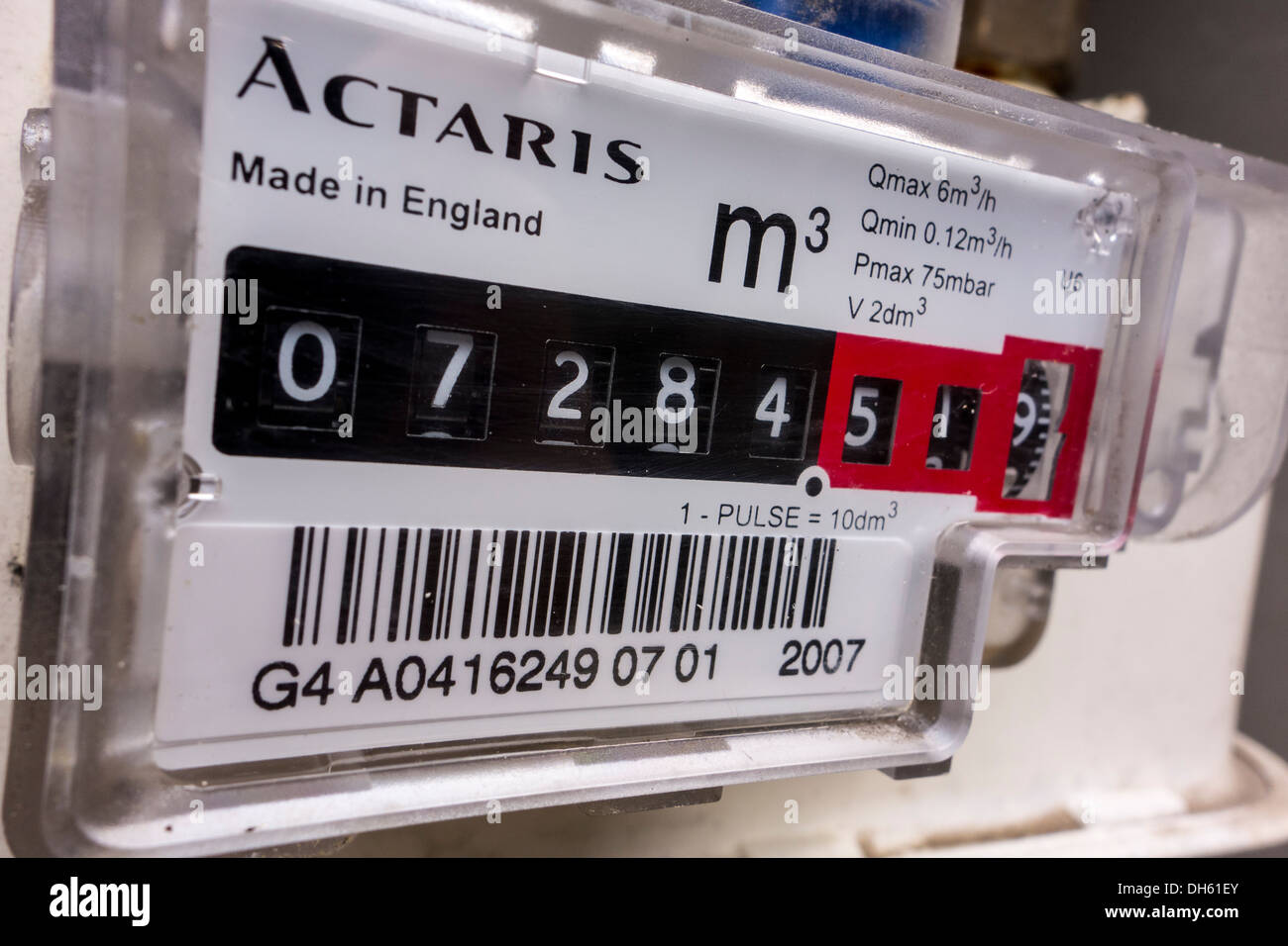 Domestic Gas meter, UK Stock Photo Alamy