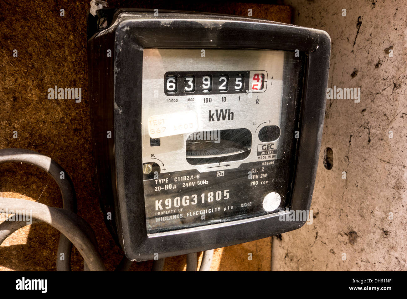 Domestic electricity meter, UK Stock Photo Alamy