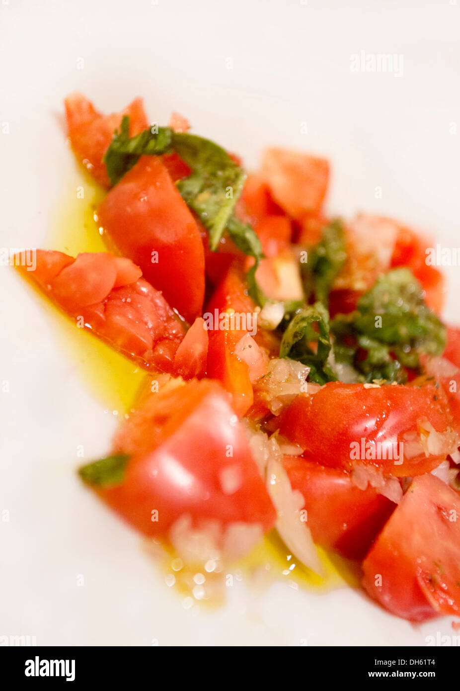 close up oof typical tomato italian gourmet starter Stock Photo