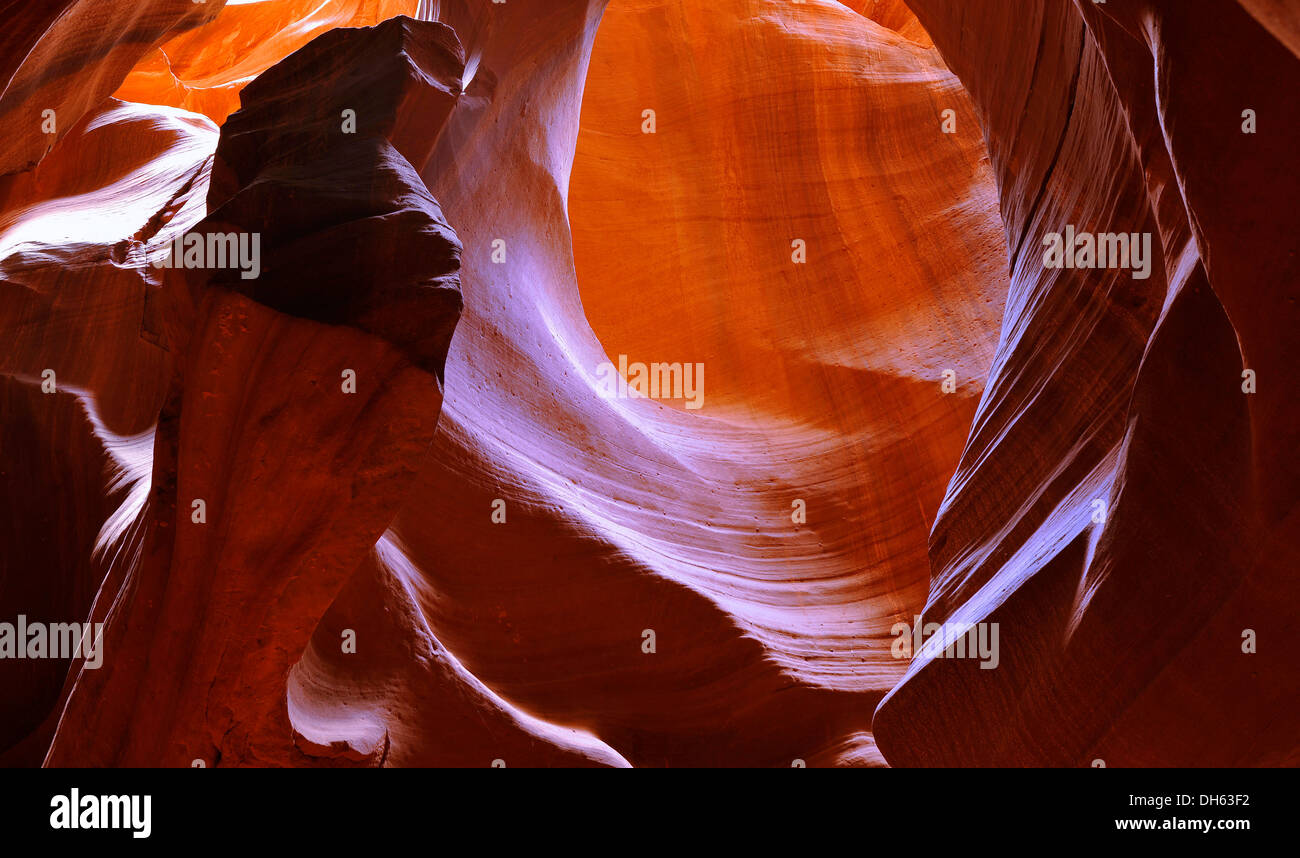Red sandstone of the Moenkopi Formation, rock formations, colours and structures at Lower Antelope Slot Canyon, Corkscrew Canyon Stock Photo