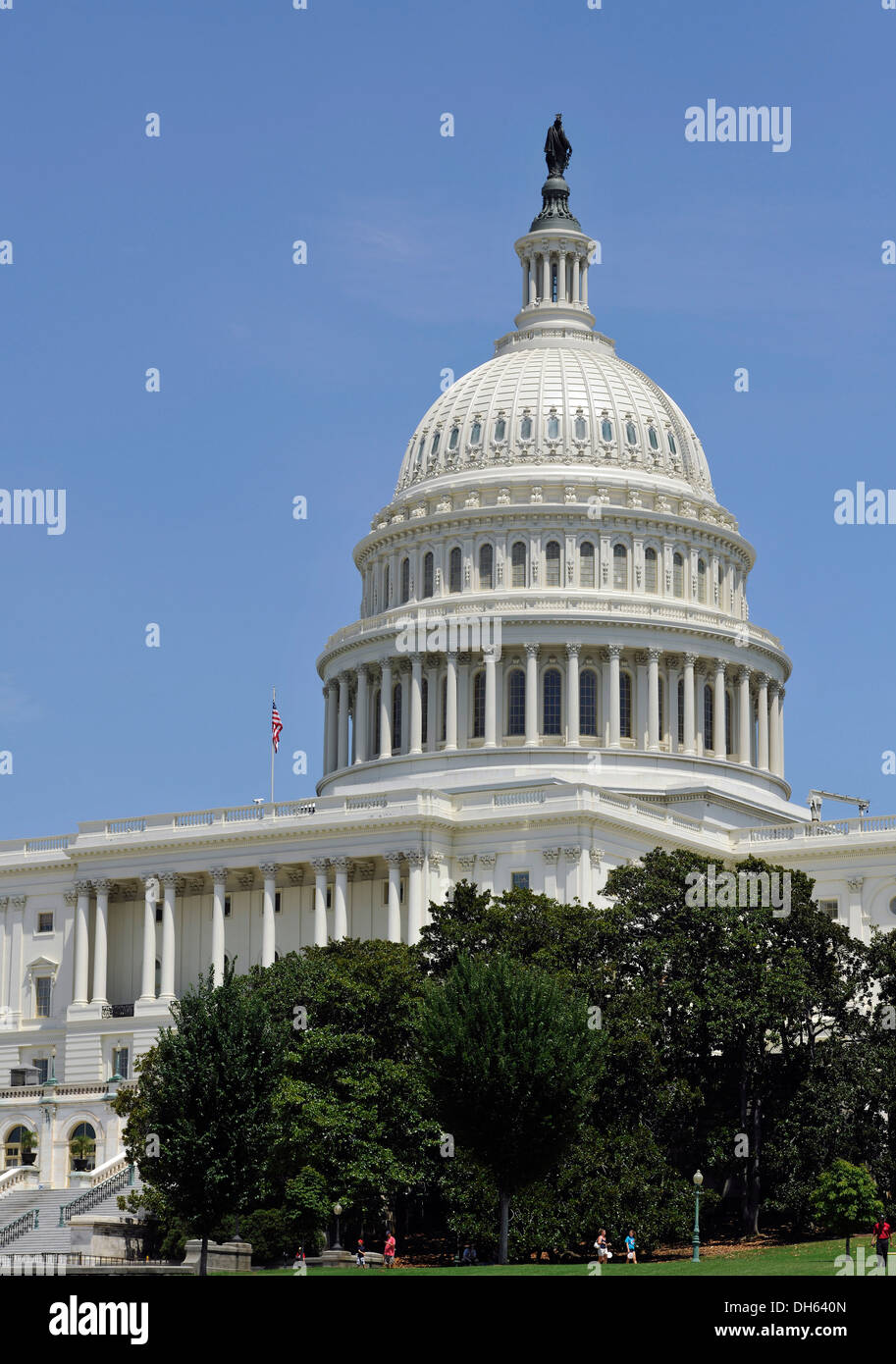 Dome, Rotunda, Statue of Freedom, United States Capitol, Capitol, Capitol Hill, Washington DC, District of Columbia, USA Stock Photo