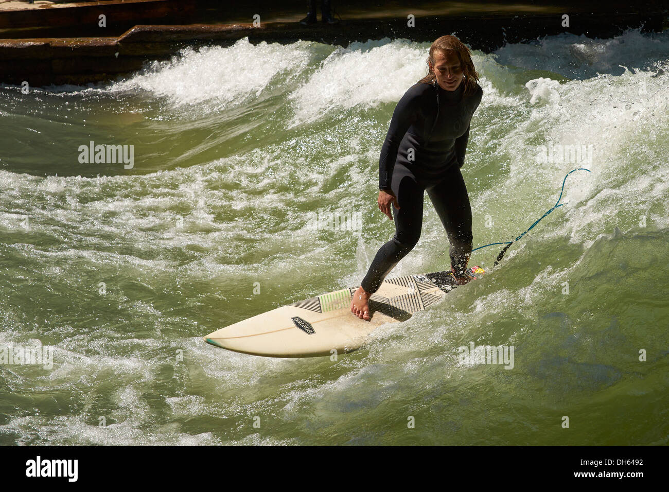 Surfing in the channel Stock Photo Alamy