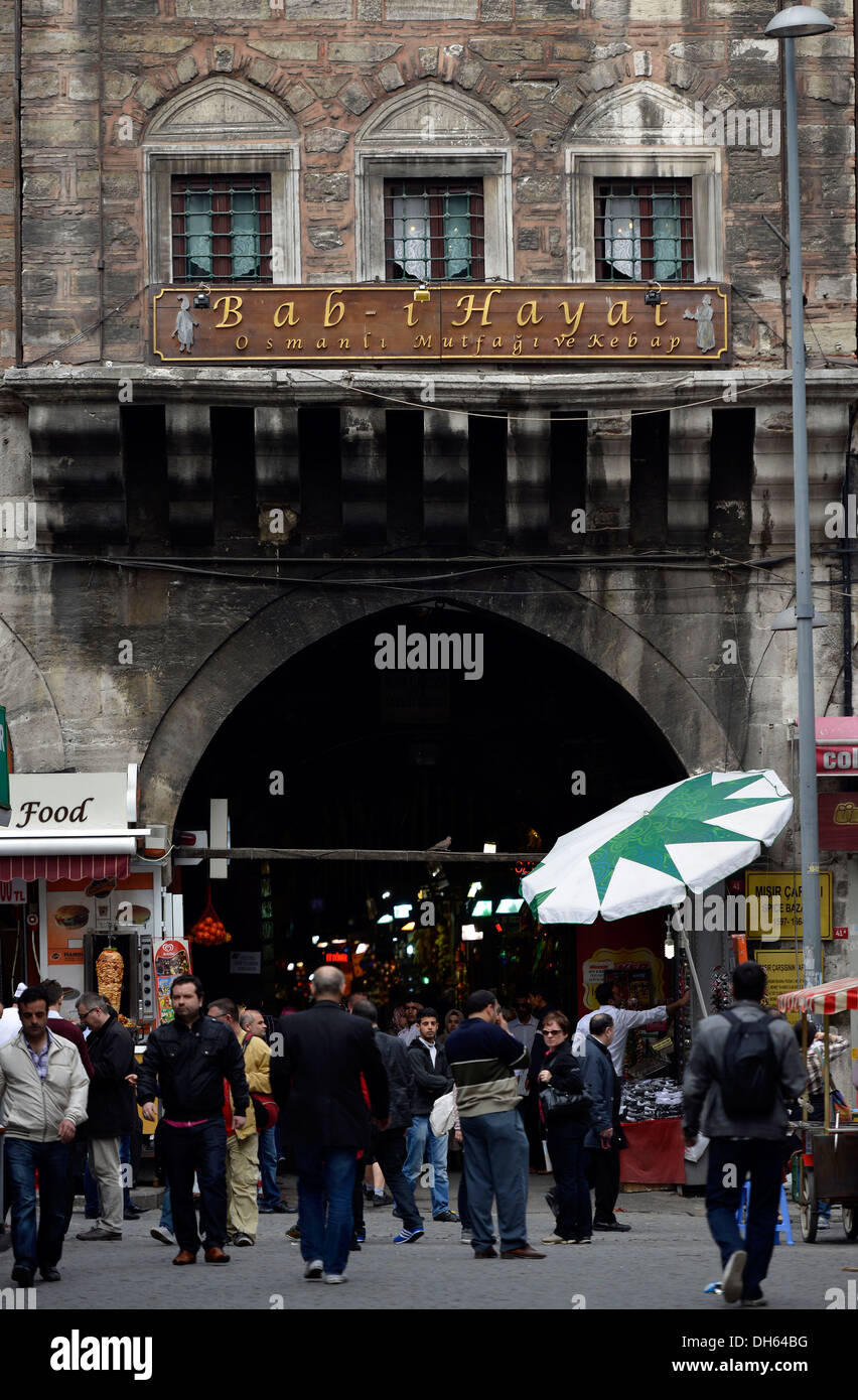 Beyazit Gate, entrance to the Grand Bazaar, Kapali Carsi, covered market,, Eminönü, Istanbul, European side, Istanbul Province Stock Photo