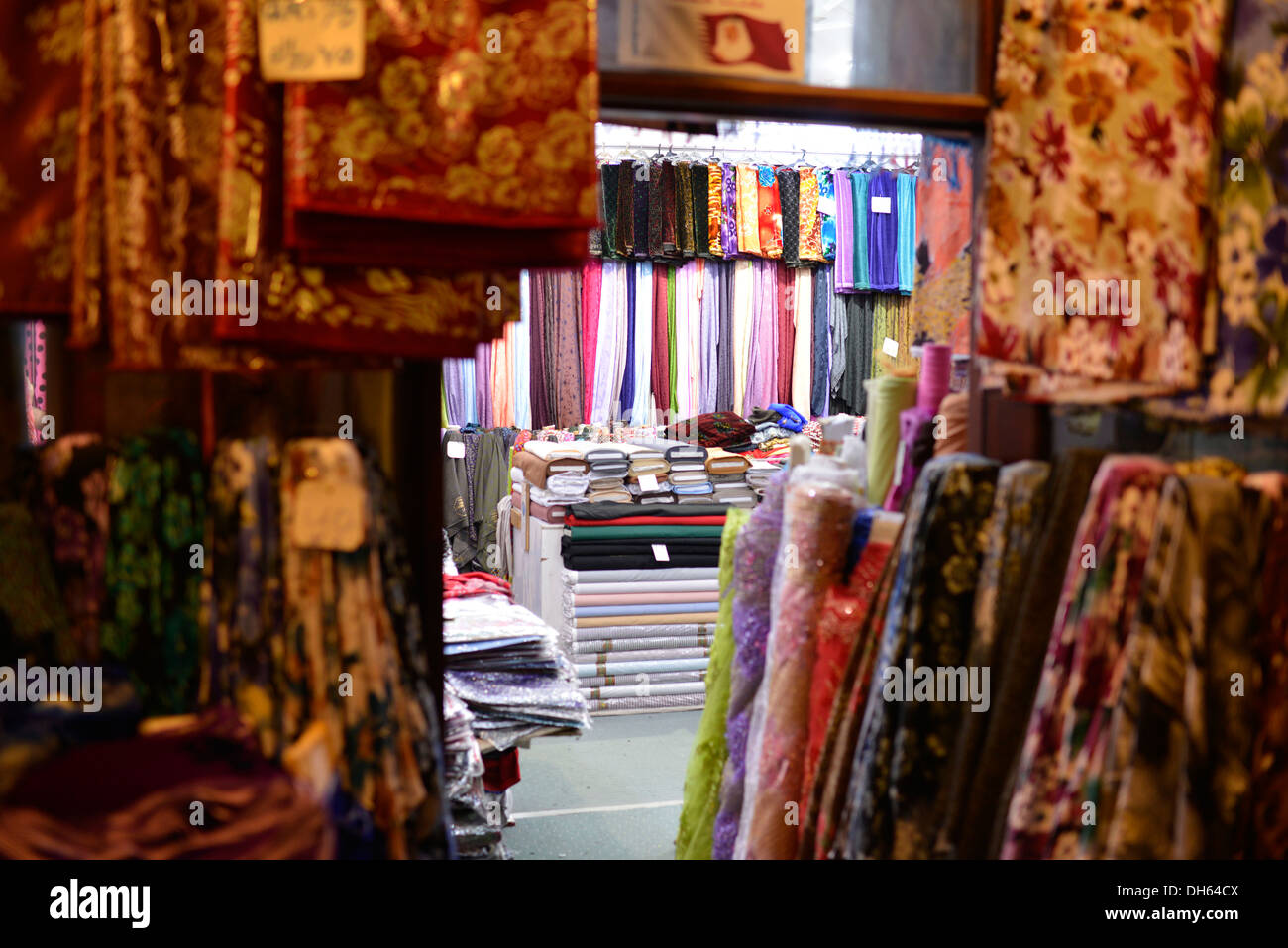 Colourful fabrics, Souq al Waqif, oldest souq or bazaar in the country