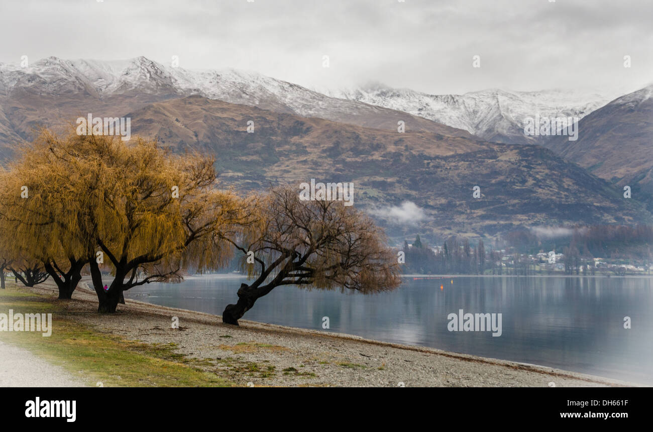 Lake Wanaka at Winter, New Zealand Stock Photo