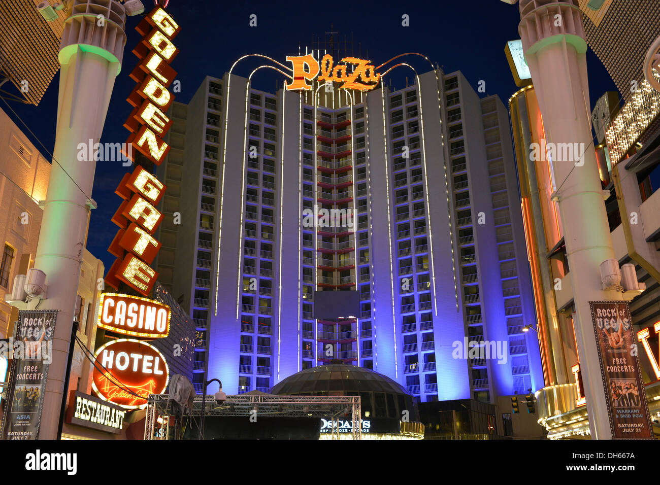 Plaza Casino Hotel, Fremont Street Experience in old Las Vegas, downtown, Las  Vegas, Nevada, United States Stock Photo - Alamy