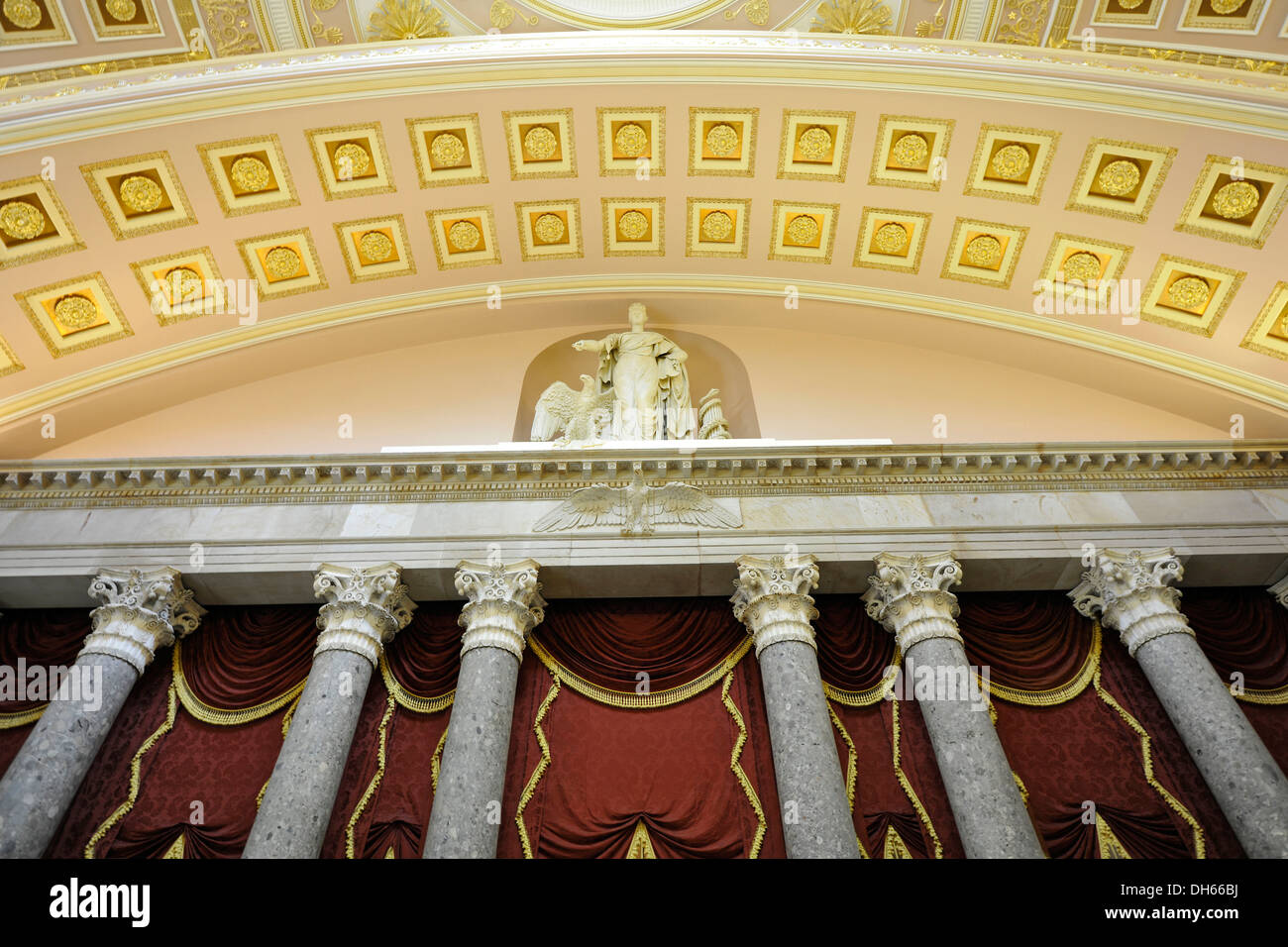 National Statuary Hall Collection, includes statues of prominent U.S. citizens, United States Capitol, Capitol Building Stock Photo