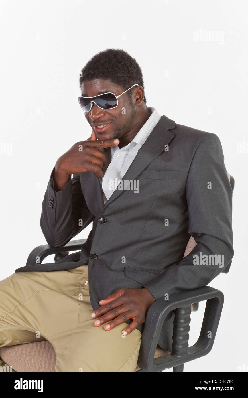 Young black man with sunglasses Stock Photo