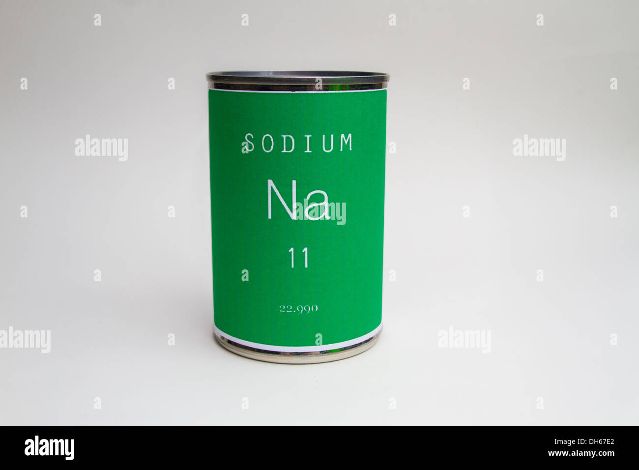 A can with a Sodium Label signifying the high sodium levels in some