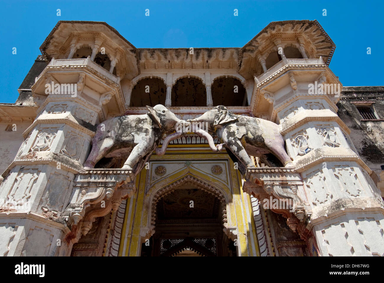 Elephant gate Hathi Pol on the city palace, Bundi, Rajasthan, India, Asia Stock Photo