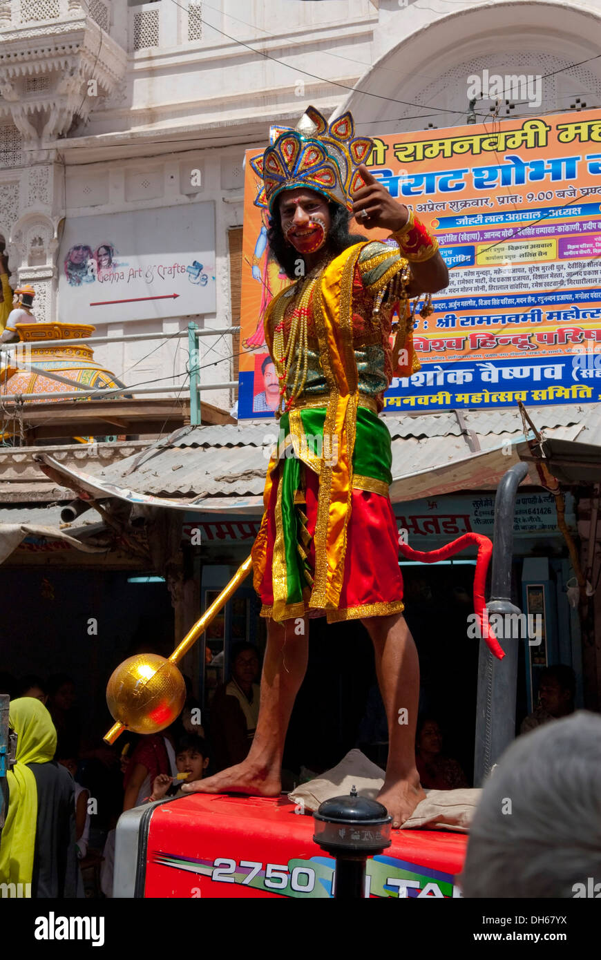 Costumed Jain Indian, festival, Jodphur, Rajasthan, India, Asia Stock Photo