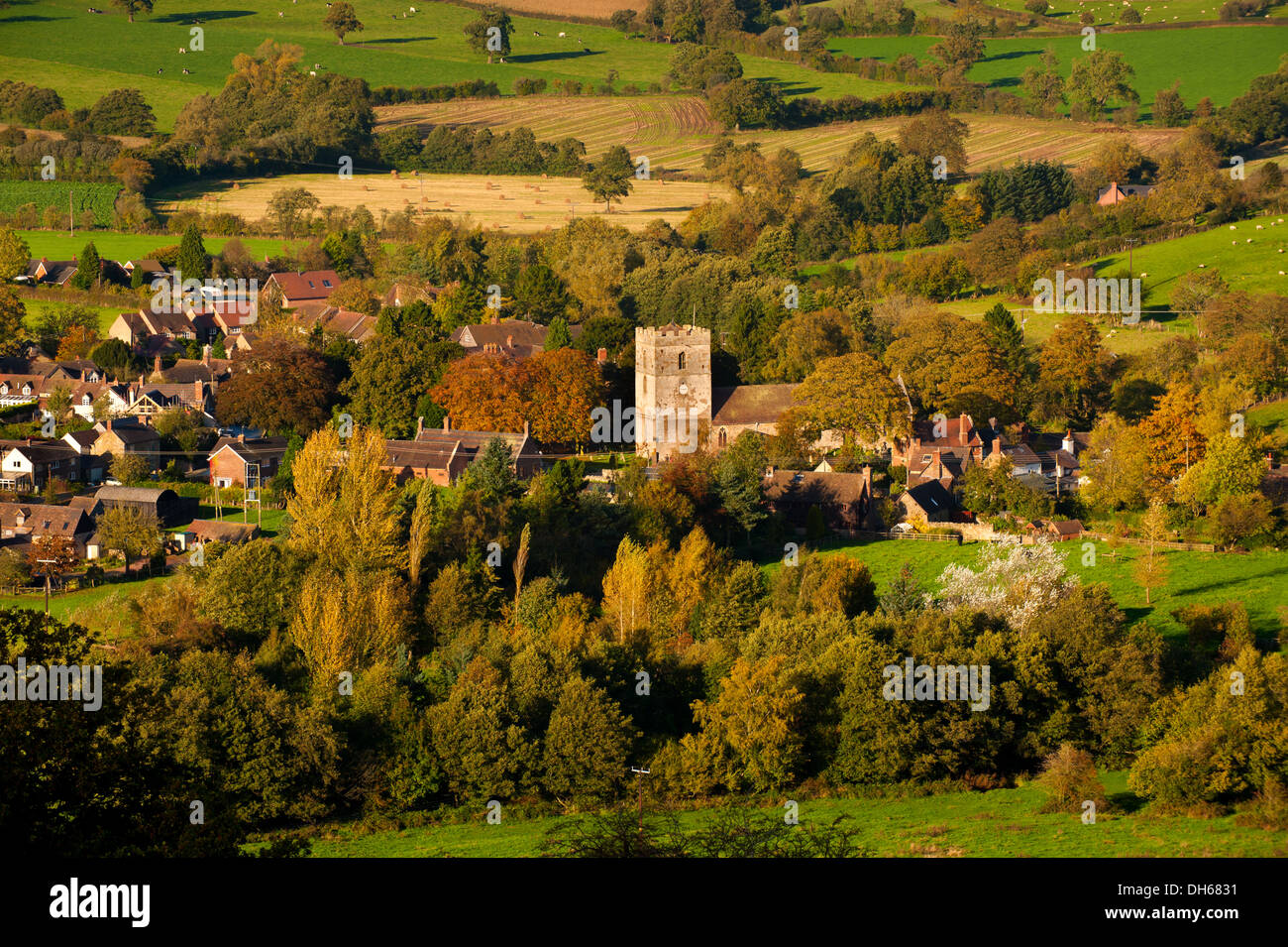 The village of Cardington in the Shropshire hills, England Stock Photo