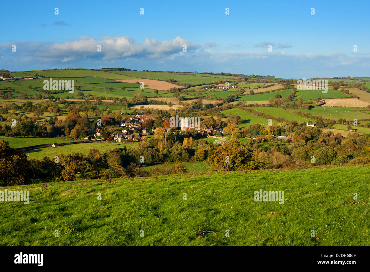 The village of Cardington in the Shropshire hills, England Stock Photo
