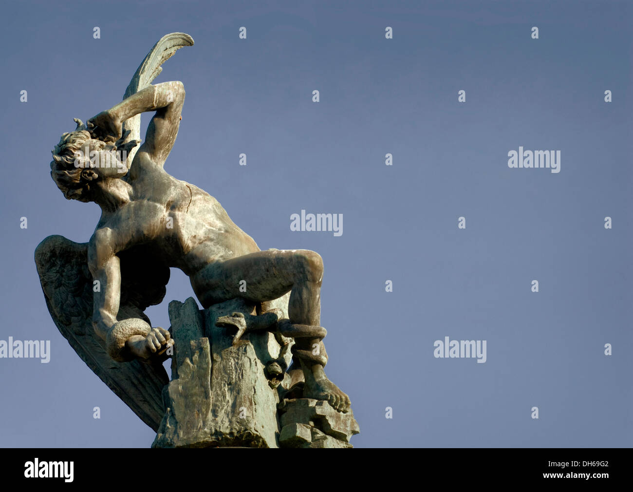 Fallen Angel monument by Ricardo Bellver, Retiro Park, Madrid, Spain, Europe. Stock Photo