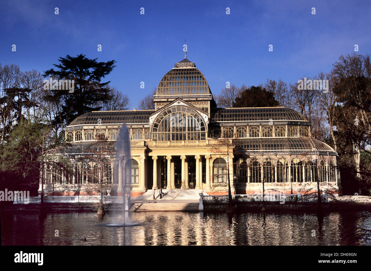 Crystal palace, Palacio de Cristal in Parque del Retiro, Madrid, Spain, Europe Stock Photo