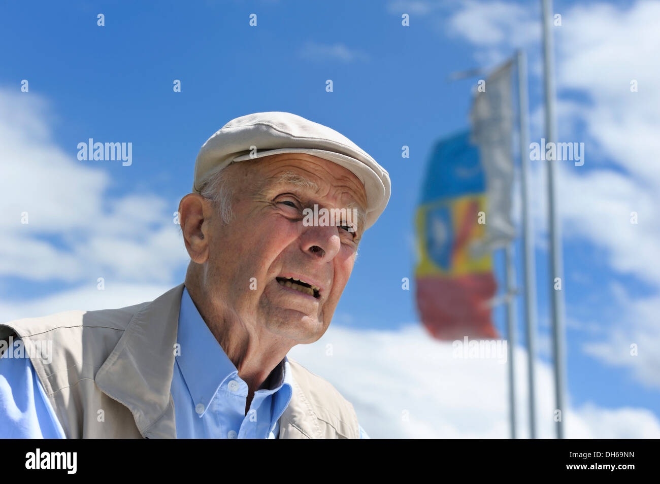 Old man with a peaked cap, portrait, PublicGround Stock Photo