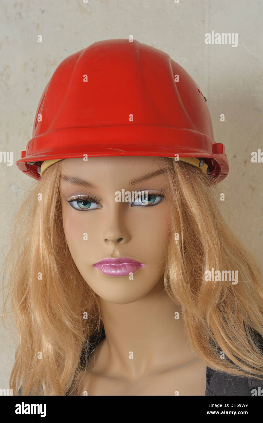 Portrait of a mannequin with a hard hat Stock Photo Alamy