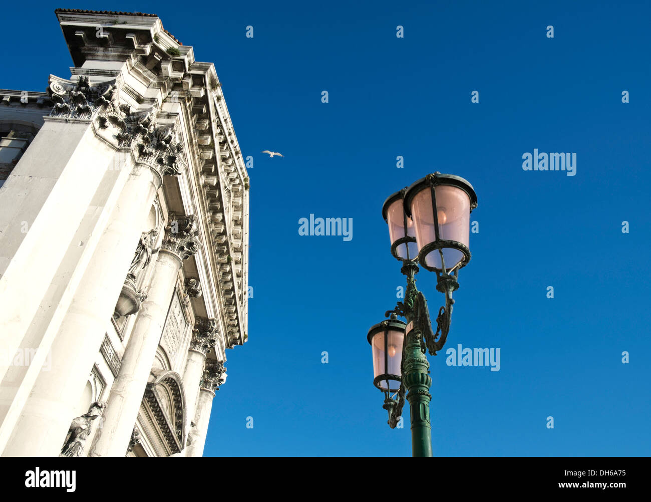 Street lamp and Church of Santa Maria de la Visitacion, Venedig, Venezia, Veneto Region, Italy Stock Photo