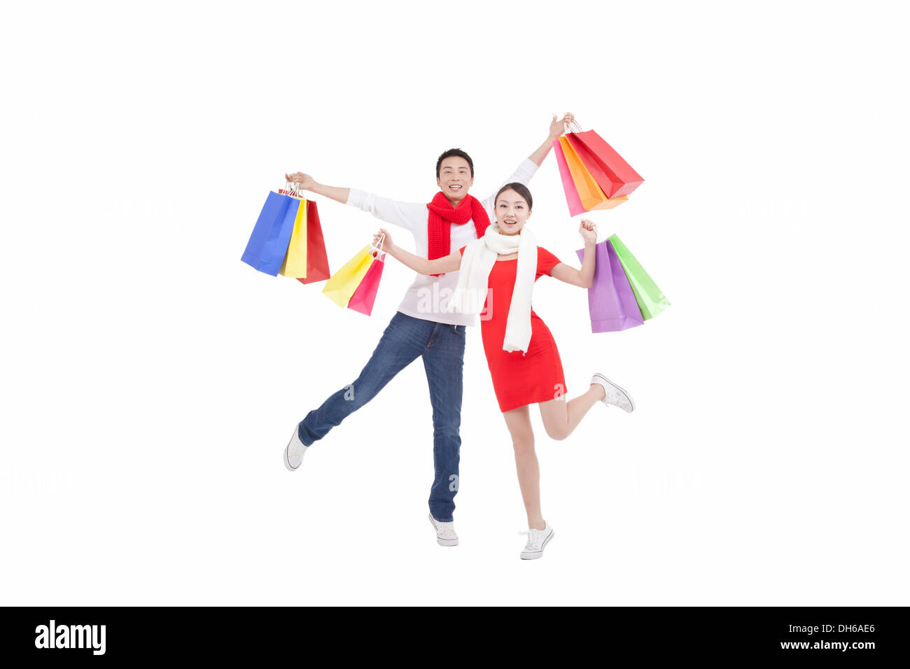 Young couples shopping Stock Photo Alamy