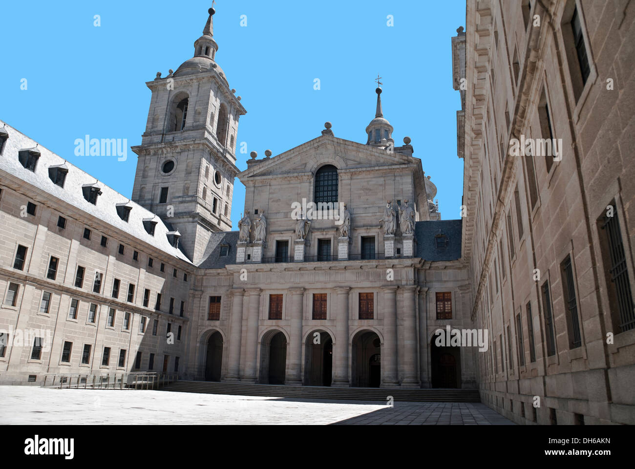 Courtyard of the Kings of El Escorial, Madrid Stock Photo