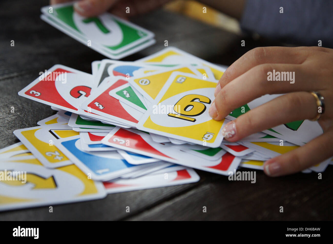 Cards of UNO an Italian gambling game Stock Photo - Alamy