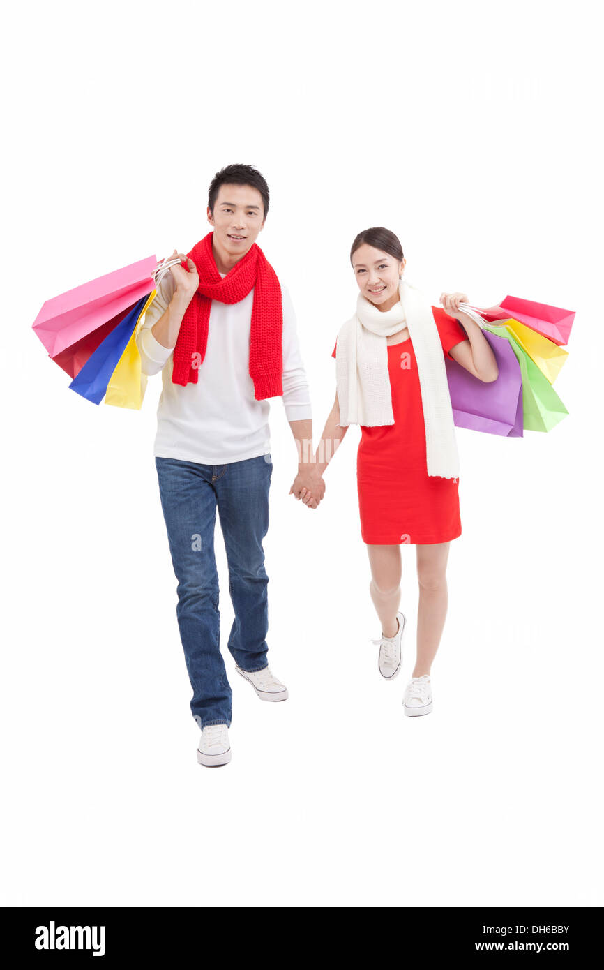Young couples shopping Stock Photo Alamy