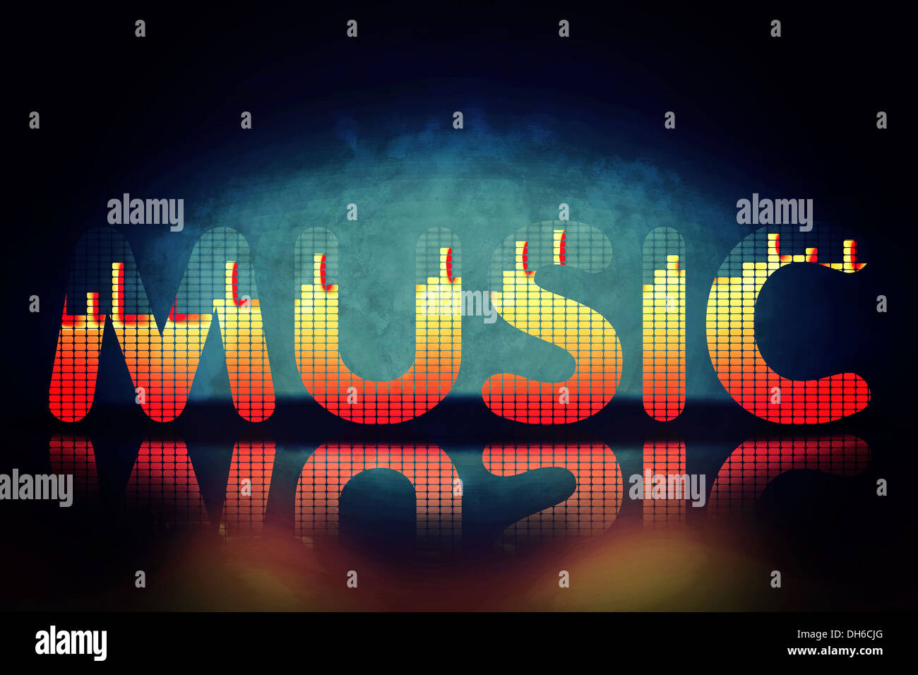Music letters with equalizer effects Stock Photo Alamy